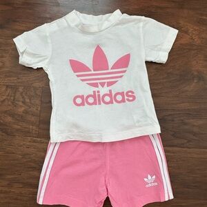 adidas Kids Set in White and Pink